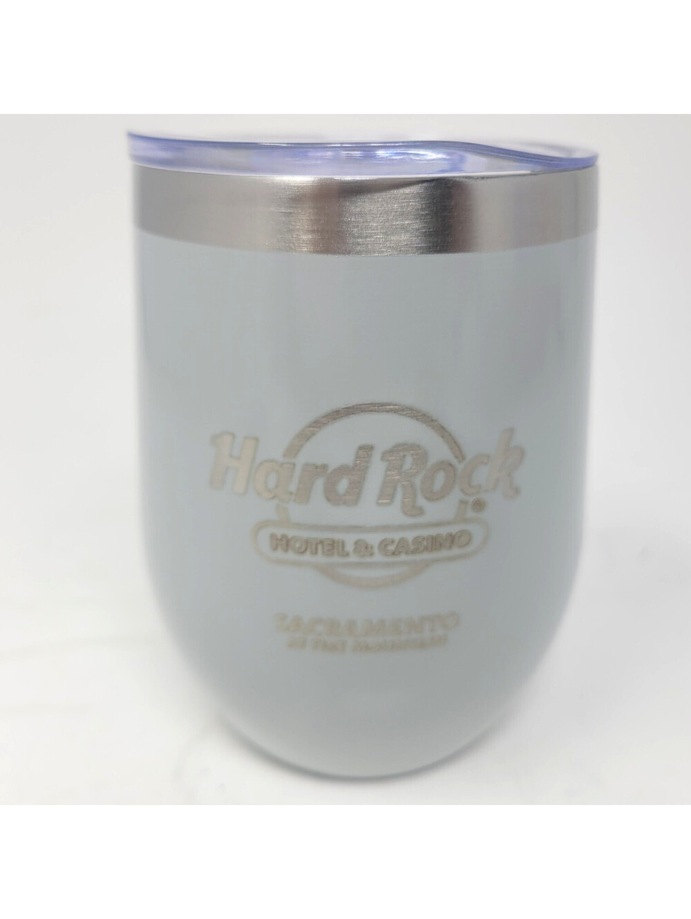 Hard Rock Hotel Casino Sacramento Fire Mountain Stainless Wine Tumbler Lid Gray